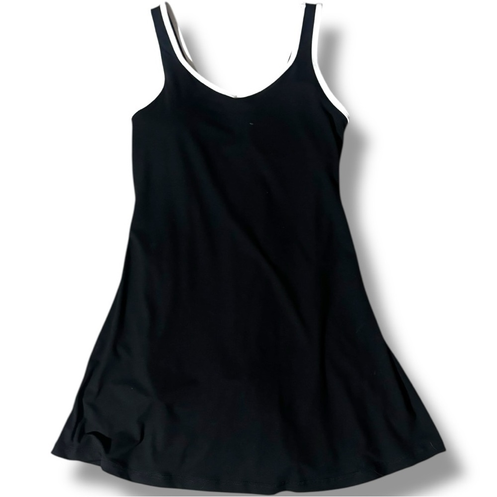 No Brand Sporty Athletic Elegant Black and White Tennis Dress w/ Built in Shorts